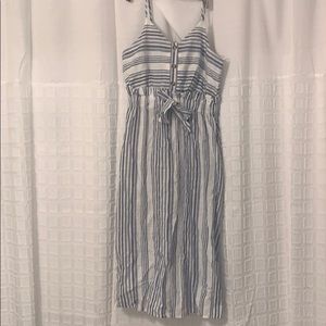 White and blue cotton dress